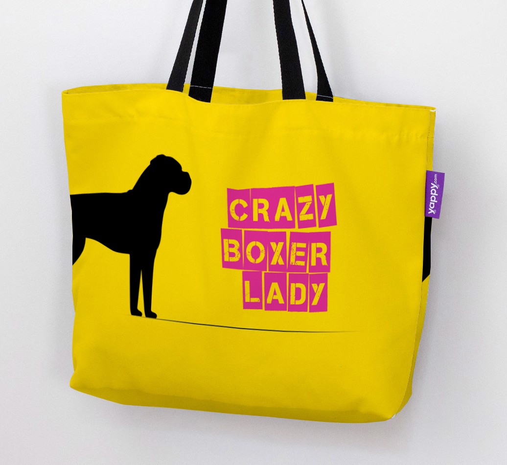 Woman holding 'Crazy Dog Lady' Canvas Bag