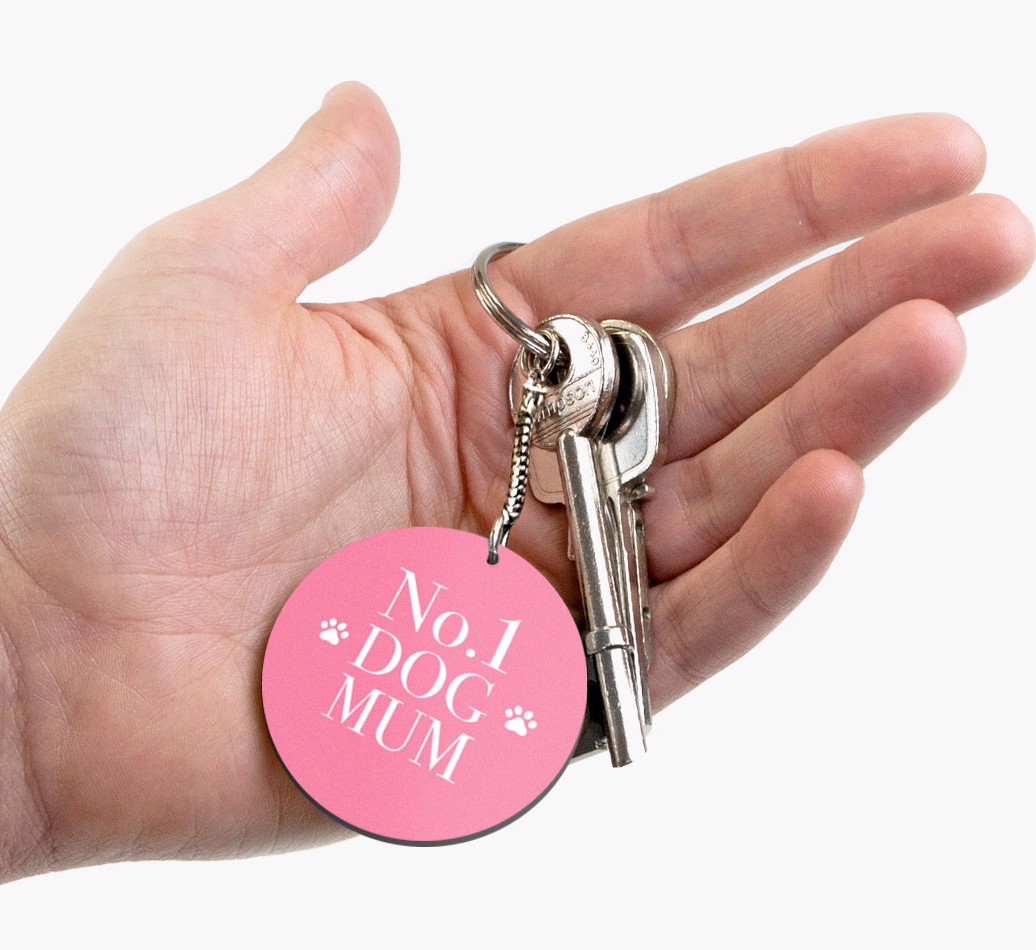 'No. 1 Dog Mum' - Personalised Double-Sided Keyring