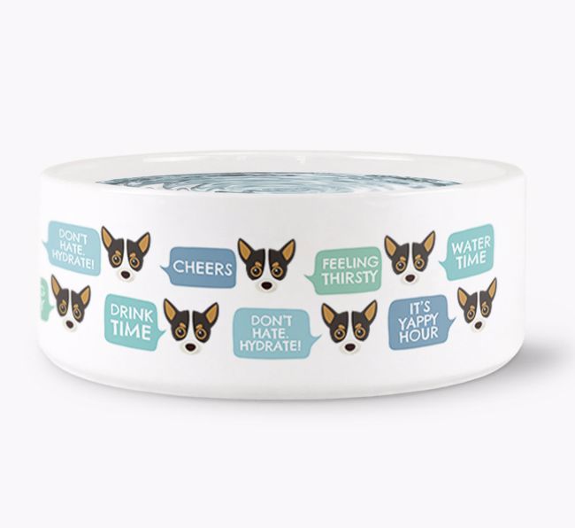 Speech Bubble Dog Water Bowl for your {breedFullName}