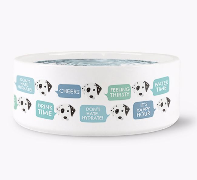 Speech Bubble Dog Water Bowl for your {breedFullName}