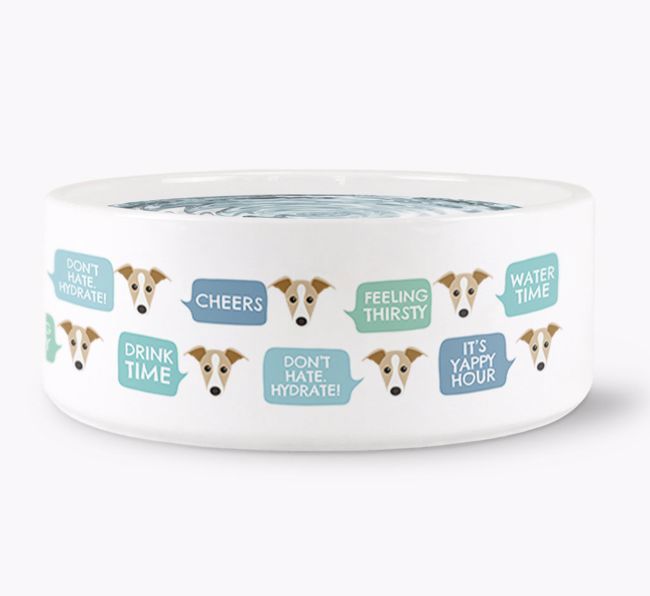 Speech Bubble Dog Water Bowl for your {breedFullName}