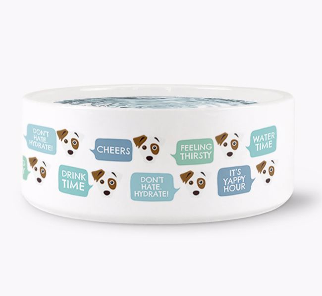 Speech Bubble Dog Water Bowl for your {breedFullName}