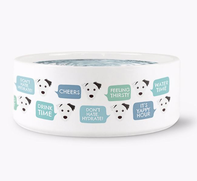 Speech Bubble Dog Water Bowl for your {breedFullName}