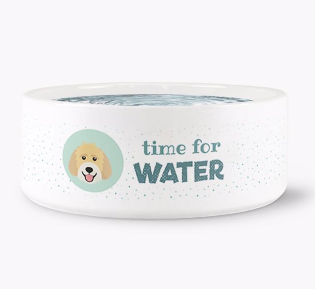 'Time for Water' Dog Bowl with {breedFullName} Icon