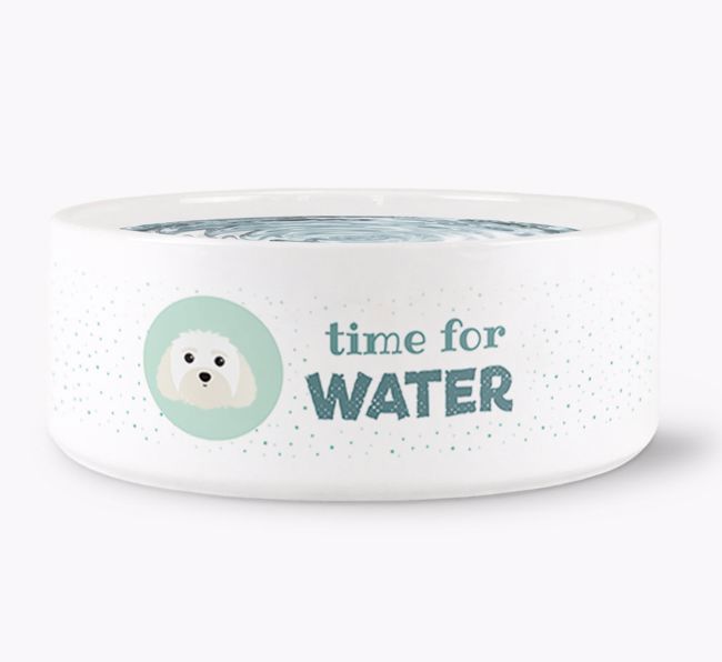 'Time for Water' Dog Bowl with {breedFullName} Icon