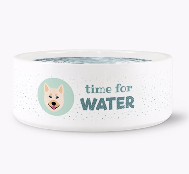 'Time for Water' Dog Bowl with {breedFullName} Icon