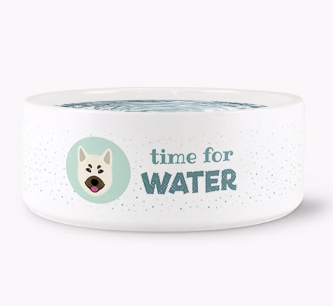 'Time for Water' Dog Bowl with {breedFullName} Icon