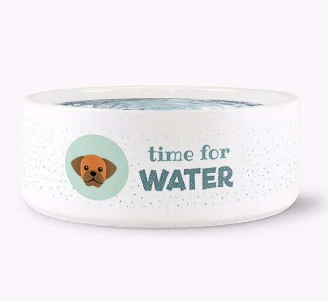 'Time for Water' Dog Bowl with {breedFullName} Icon