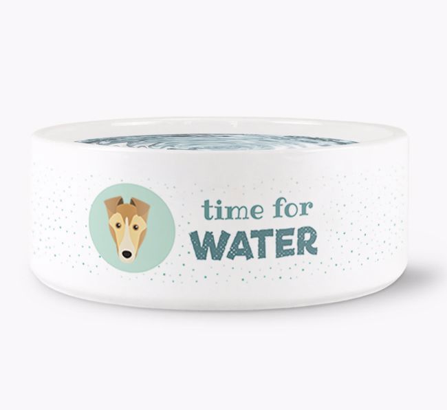 'Time for Water' Dog Bowl with {breedFullName} Icon