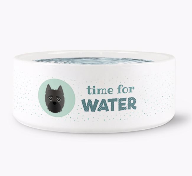 'Time for Water' Dog Bowl with {breedFullName} Icon