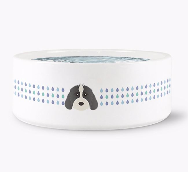 Droplets Water Bowl with {breedFullName} Icon