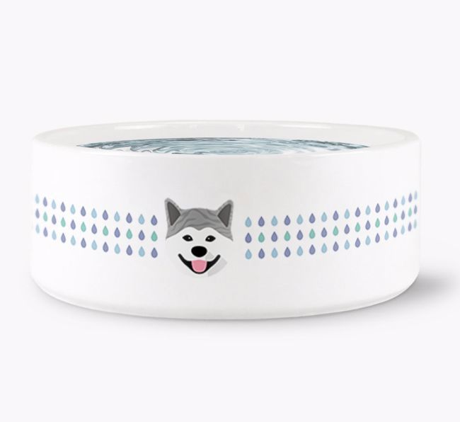 Droplets Water Bowl with {breedFullName} Icon