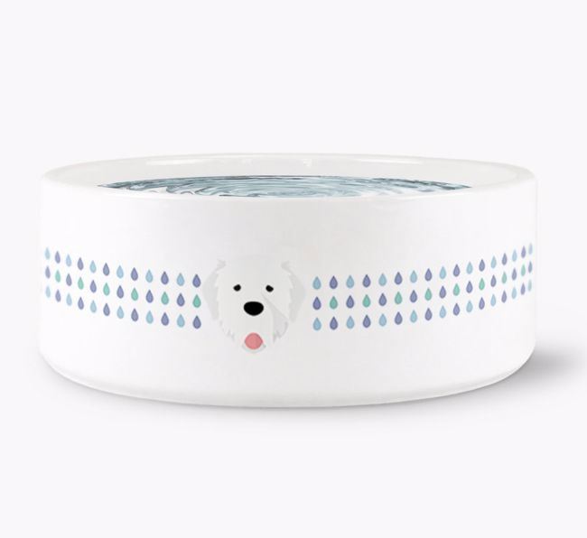 Droplets Water Bowl with {breedFullName} Icon