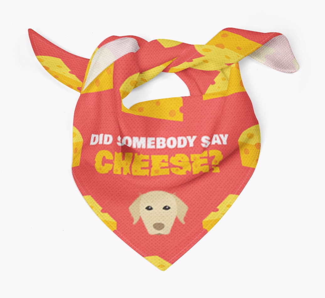 Cheese Bandana with {breedFullName} Icon - Tied bandana