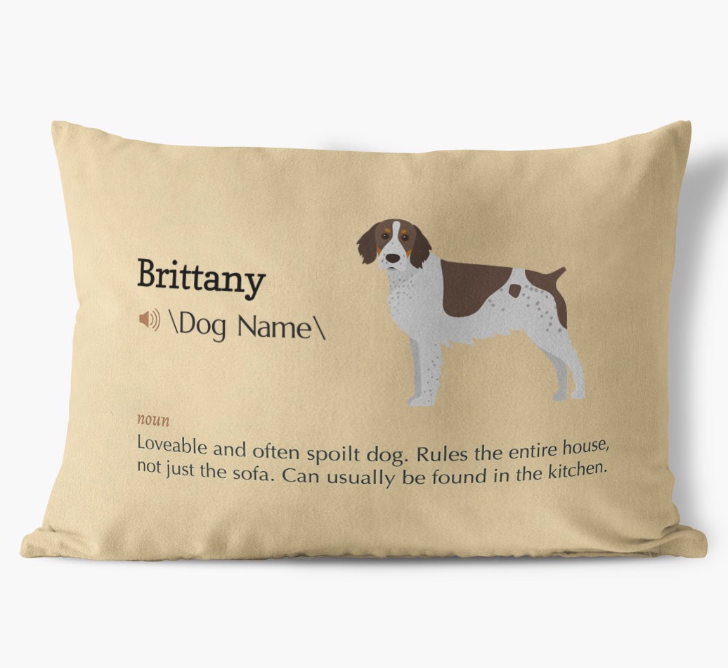 Definitions: Personalised {breedFullName} Soft Touch Cushion front view
