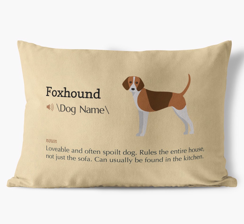 Definitions: Personalised {breedFullName} Soft Touch Cushion front view