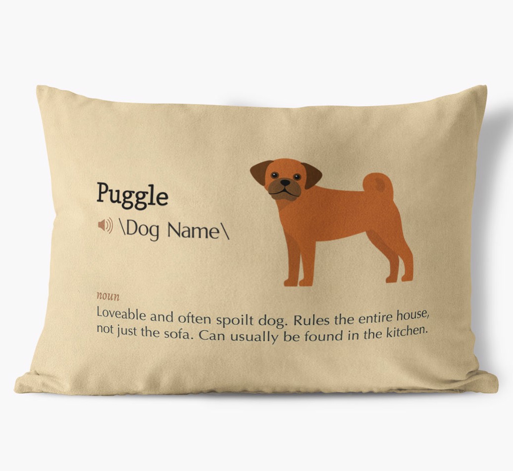 Dogs Allowed: Personalized {breedFullName} Soft Touch Pillow front view