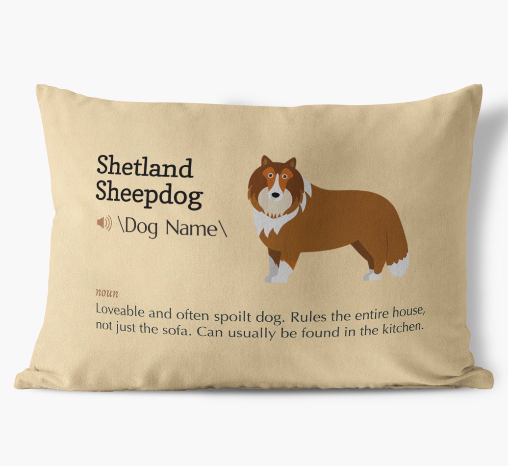 Dogs Allowed: Personalized {breedFullName} Soft Touch Pillow front view