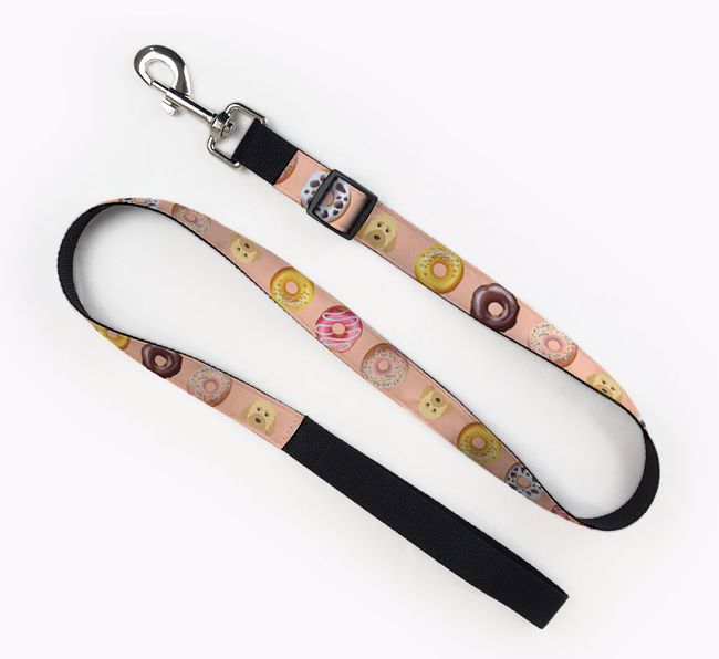Personalised Fabric Lead with Doughnut Pattern for your {breedFullName}