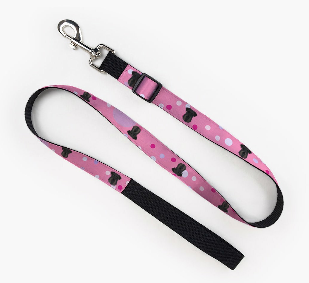 Fabric Leash with Bone and Paw Pattern and {breedFullName} Icon Full