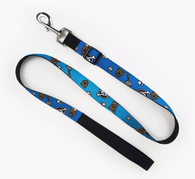 Fabric Lead with Dog Pattern and {breedFullName} Icon