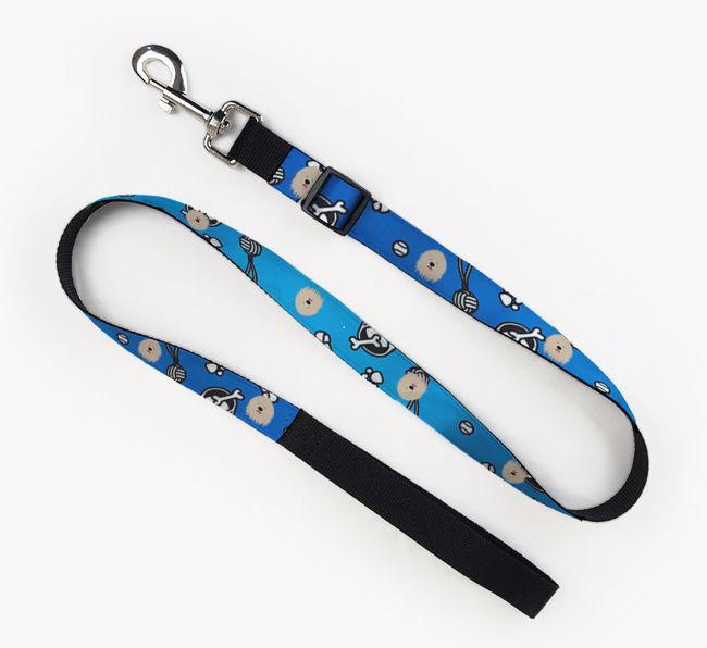 Fabric Lead with Dog Pattern and {breedFullName} Icon