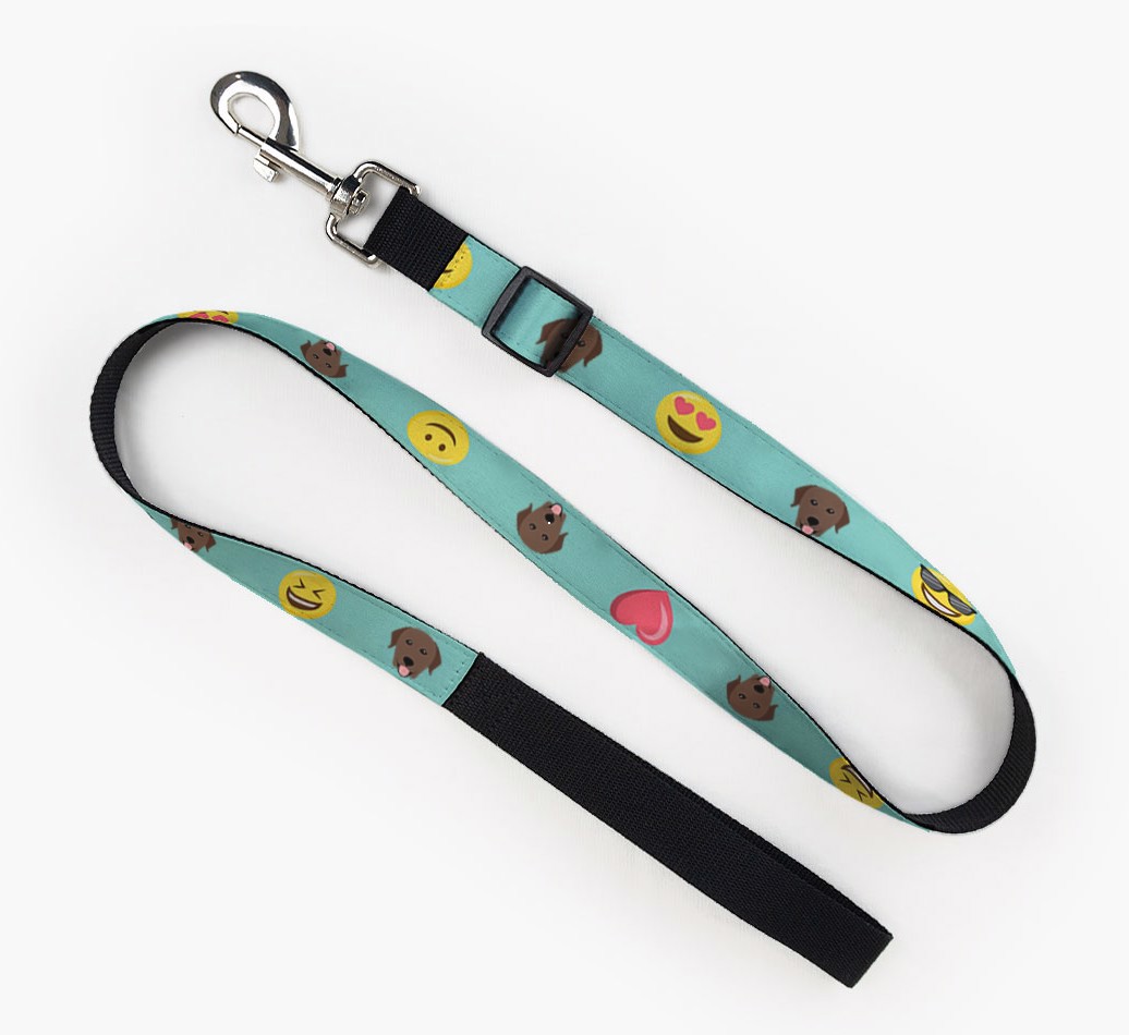 'Fabric Leash with Emojis and {breedFullName} Icon Full