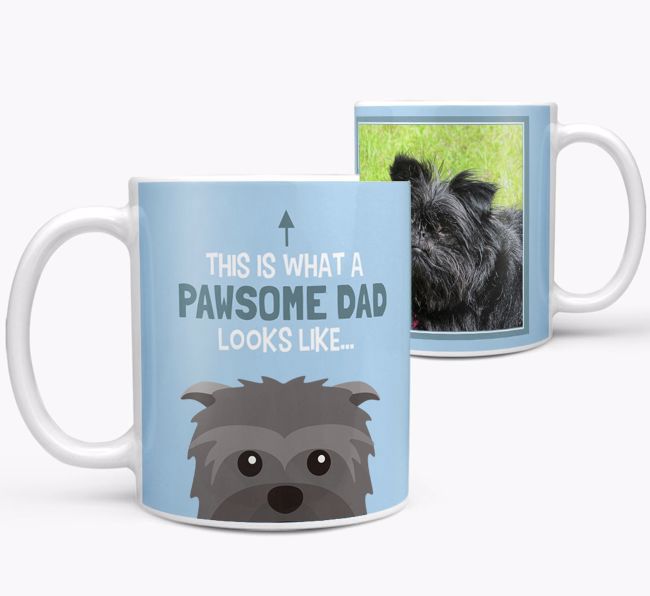 Personalised 'This is what a pawsome dad looks like...' Mug