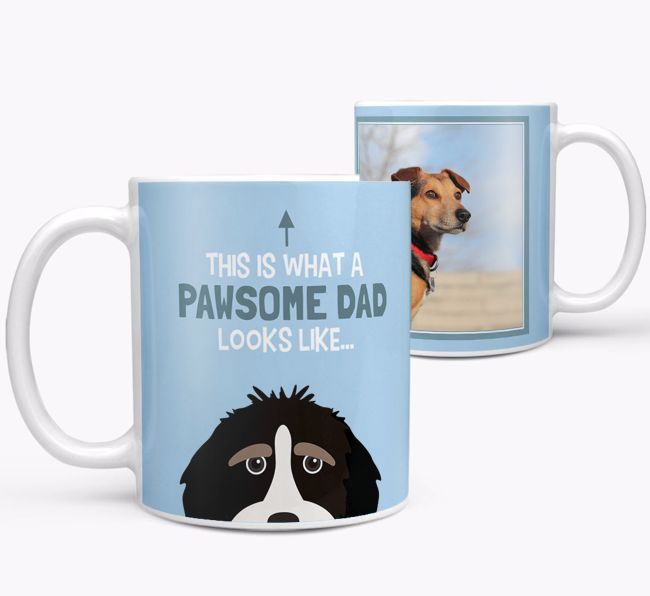 Personalised 'This is what a pawsome dad looks like...' Mug