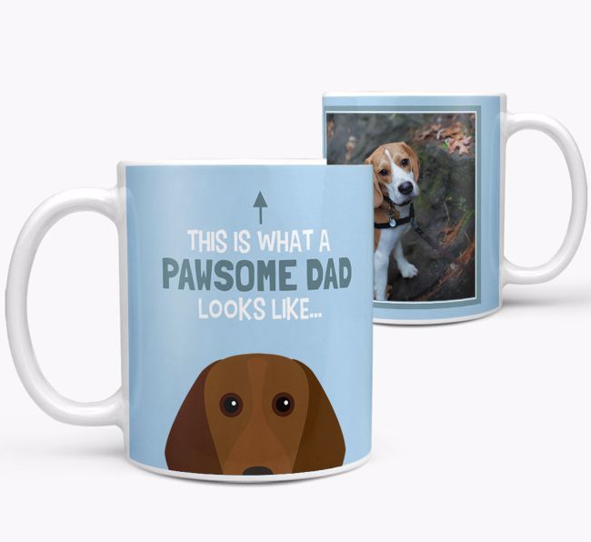 Personalised 'This is what a pawsome dad looks like...' Mug