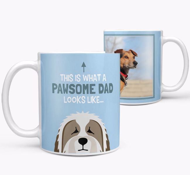 Personalised 'This is what a pawsome dad looks like...' Mug