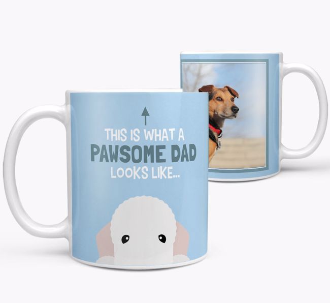 Personalised 'This is what a pawsome dad looks like...' Mug