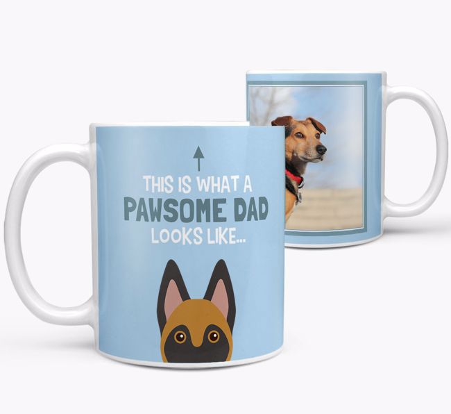 Personalised 'This is what a pawsome dad looks like...' Mug