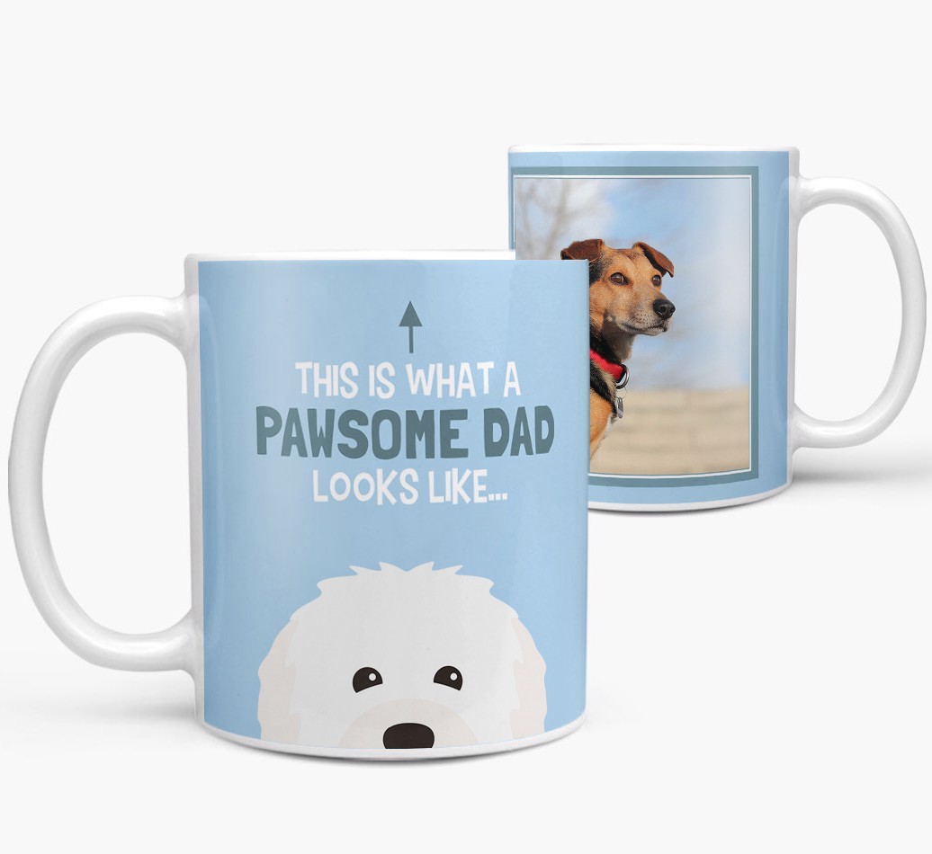 Personalized 'This Is What A Pawsome Dad Looks Like...' Mug both views