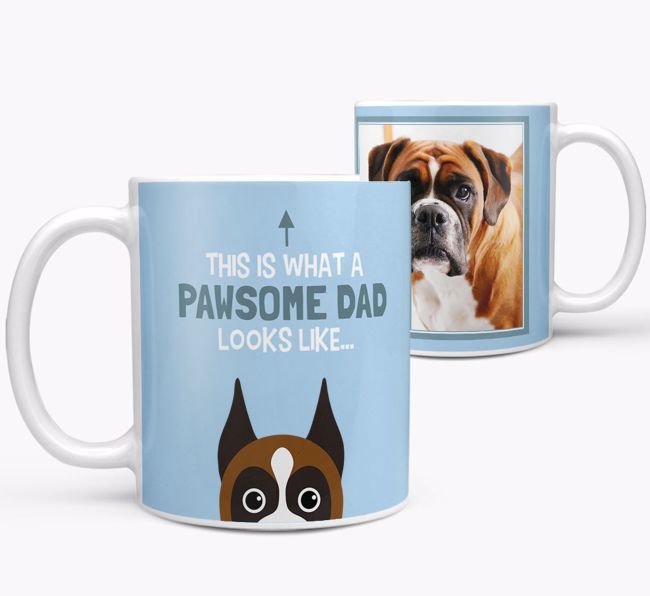 Personalized 'This is what a pawsome dad looks like...' Mug