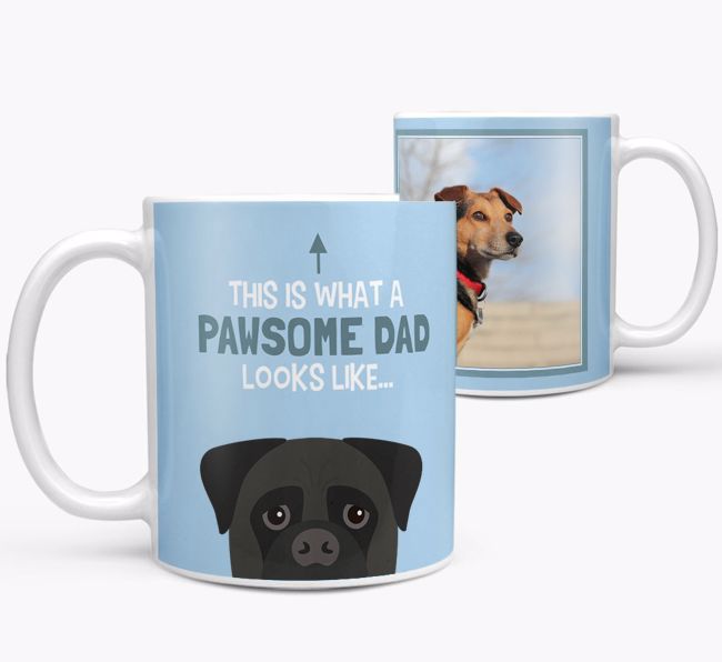 Personalized 'This is what a pawsome dad looks like...' Mug