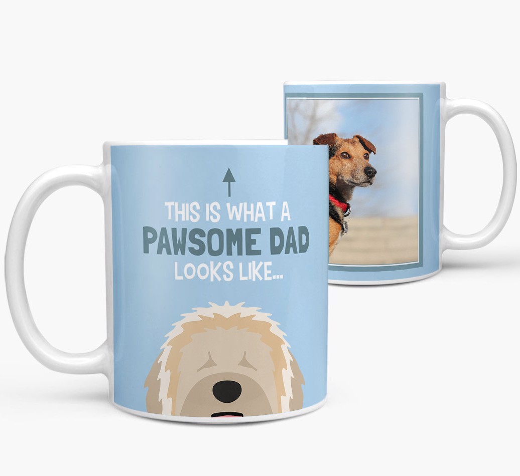 Personalized 'This Is What A Pawsome Dad Looks Like...' Mug both views