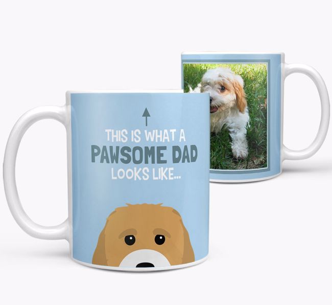 Personalized 'This is what a pawsome dad looks like...' Mug