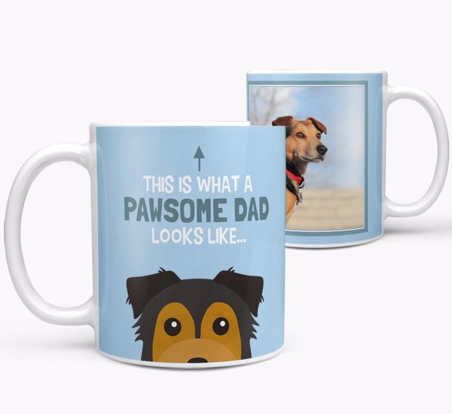 Personalised 'This is what a pawsome dad looks like...' Mug