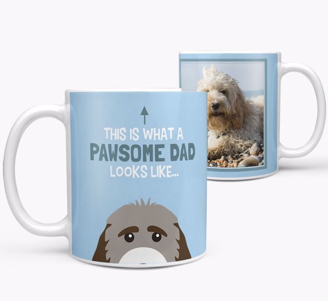 Personalised 'This is what a pawsome dad looks like...' Mug