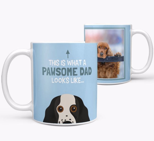 Personalised 'This is what a pawsome dad looks like...' Mug