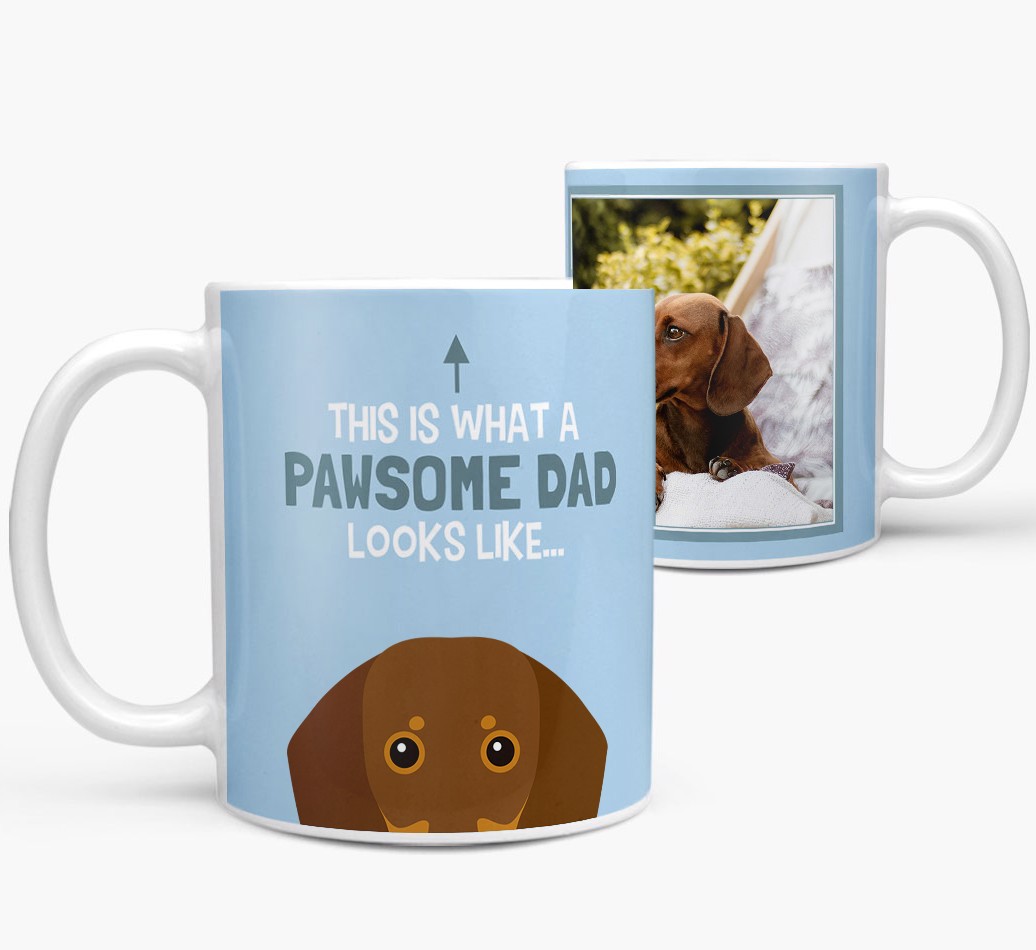 Personalized 'This Is What A Pawsome Dad Looks Like...' Mug both views