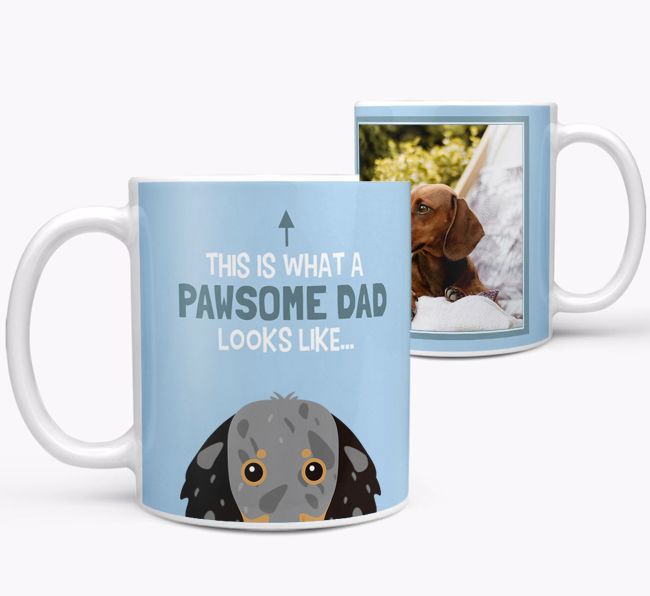 Personalised 'This is what a pawsome dad looks like...' Mug