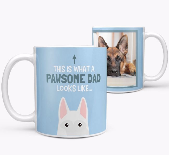 Personalized 'This is what a pawsome dad looks like...' Mug