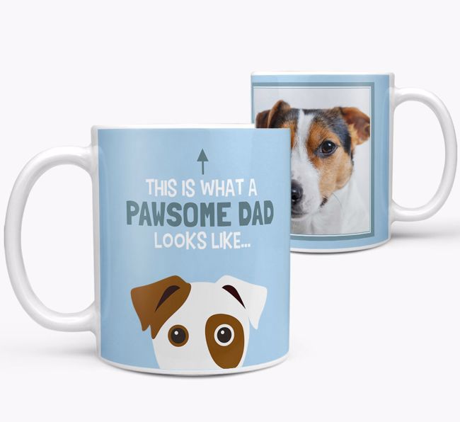 Personalised 'This is what a pawsome dad looks like...' Mug