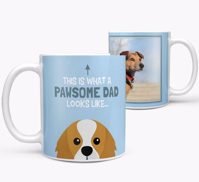 Personalized 'This is what a pawsome dad looks like...' Mug