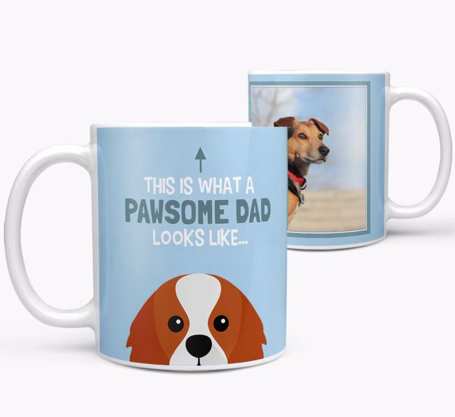 Personalized 'This is what a pawsome dad looks like...' Mug