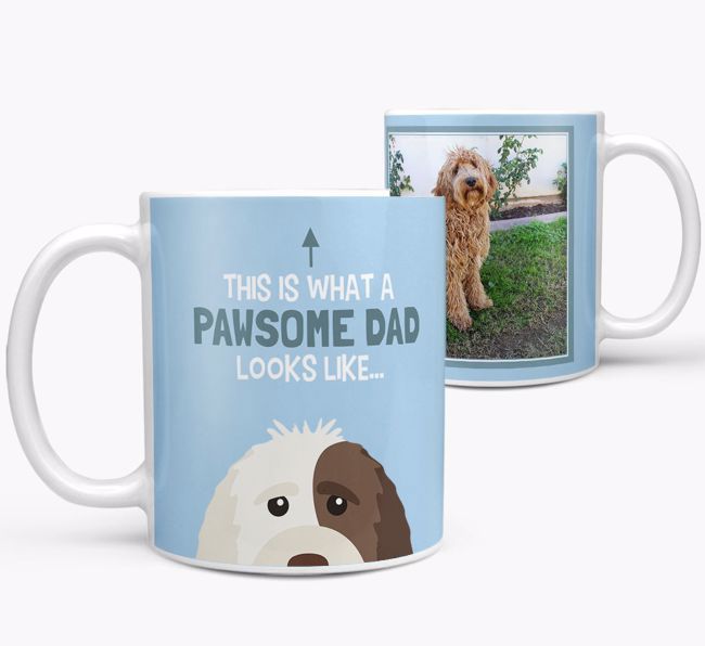 Personalised 'This is what a pawsome dad looks like...' Mug