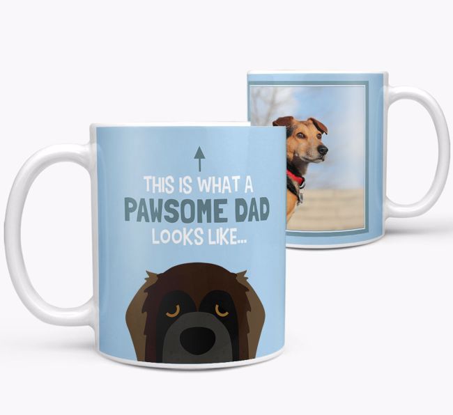 Personalised 'This is what a pawsome dad looks like...' Mug