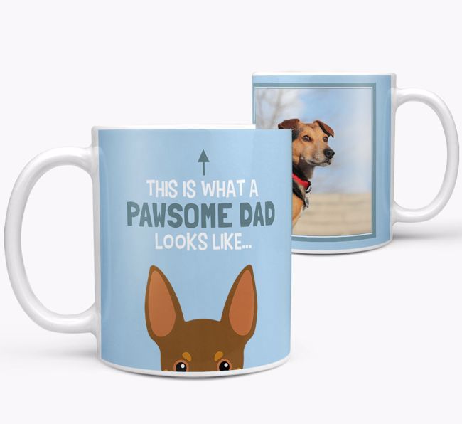 Personalised 'This is what a pawsome dad looks like...' Mug